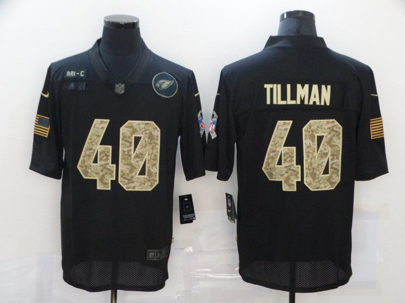 Men Arizona Cardinals #40 Tillman Black Camo Lettering 2020 Nike NFL Jersey